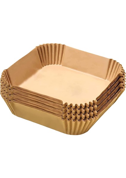 Airfryer Pişirme Kağıdı 50 Adet Kare Fırın Tepsisi Yanmaz Yapışmaz Gıda Parşömeni Hava Fritözü Aksesuarı