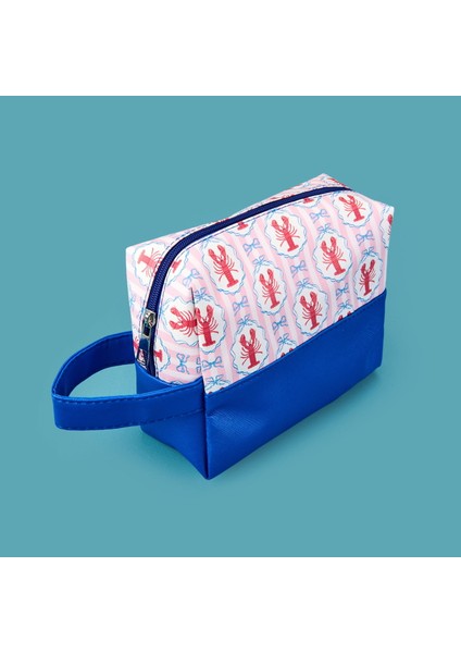 Istakoz Detaylı Kozmetik Çantası - Krem / Pembe - 17X20 cm