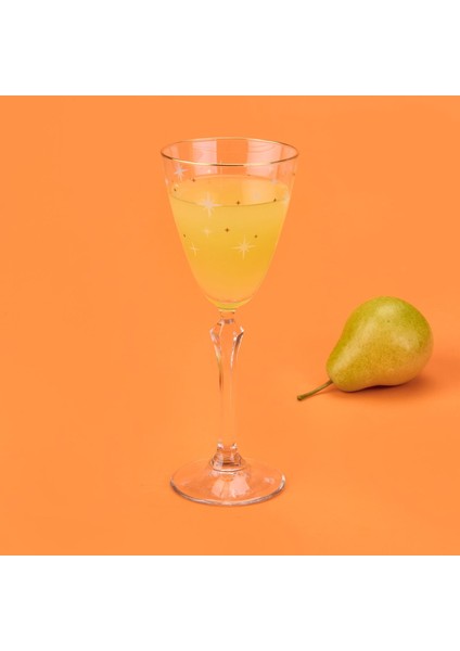 Star Altın Yaldızlı 4'lü Ayaklı Bardak Seti - Sarı / Şeffaf - 255 ml modelleri