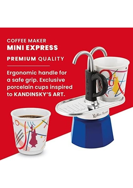 - Set Mini: Ocak Üstü Espresso Pişirici + 2 Cups - Kandinsky Serisi modelleri