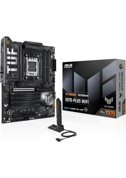 Tuf Gamıng X870- Wıfı Amd X870 Am5 Ddr5 8000 HDMI 2xusb4 4x M2 Usb3.2 Wifi 7 + Bt Rgb 2.5gbit Lan Atx 16+2+1(80A) Güç Aşamaları, Çift Usb4, 4 x M.2 Slots Anakart