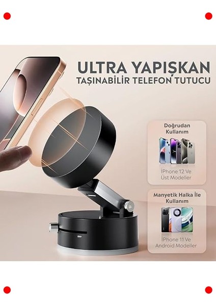 180° Döner Vakumlu Araç Içi Telefon Tutucu indirimleri