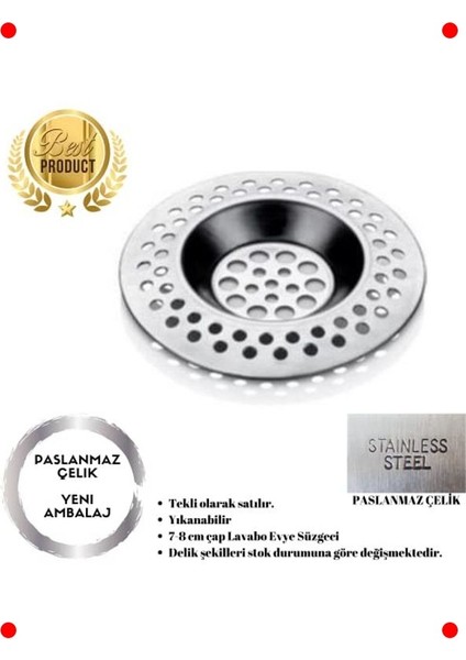 Paslanmaz Çelik Evye ve Lavabo Süzgeci (8cm) fiyatları