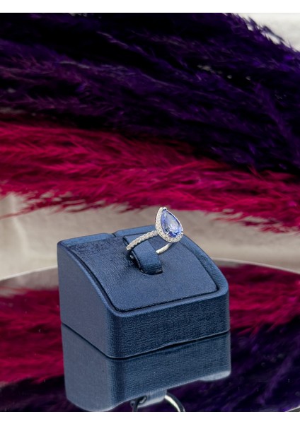 925 Ayar Gümüş Damla Mistik Topaz Taşlı Zarif Kadın Yüzük fiyatları