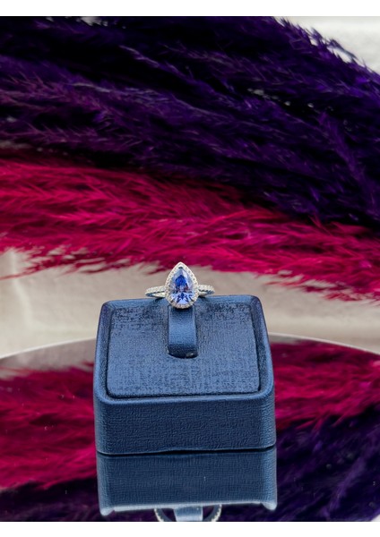 925 Ayar Gümüş Damla Mistik Topaz Taşlı Zarif Kadın Yüzük modelleri