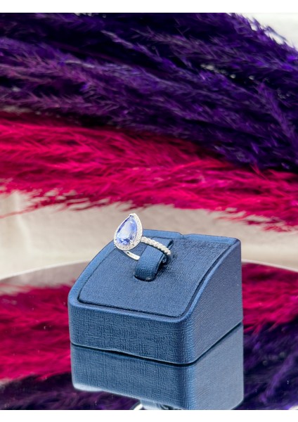 925 Ayar Gümüş Damla Mistik Topaz Taşlı Zarif Kadın Yüzük fırsatları