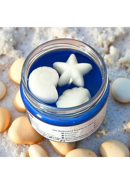 Yay Burcu Kokulu Mum – Lacivert Soya Wax El Yapımı Bodrum Mandalinası & Kış Çayı Mum