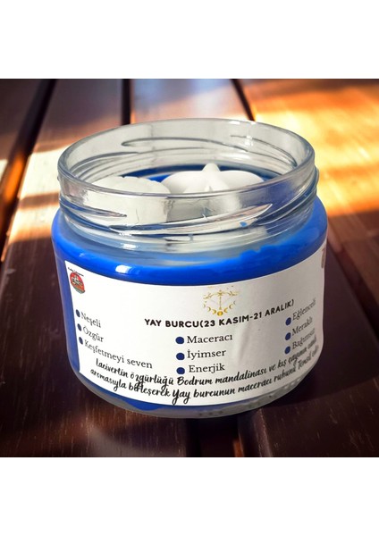 Yay Burcu Kokulu Mum – Lacivert Soya Wax El Yapımı Bodrum Mandalinası & Kış Çayı Mum fiyatları