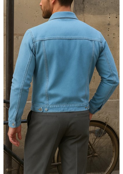 Erkek Trend Comfort Günlük Slim Fit B.mavi Kot Ceket indirimleri