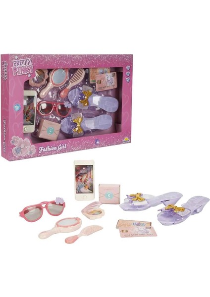 Pretty Pinky Kokoş Terlik Gözlük Tarak Set -