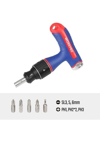 WP221072 7-In-1 Profesyonel Cr-V T- Saplı Cırcırlı Manyetik Tornavida Seti modelleri