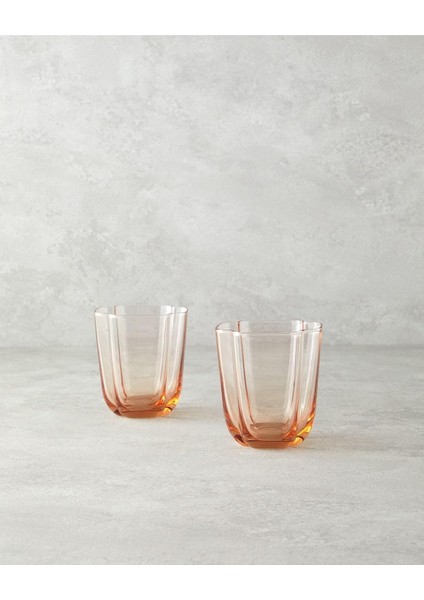 Reina Cam El Yapımı 2’li Meşrubat Bardağı Pudra