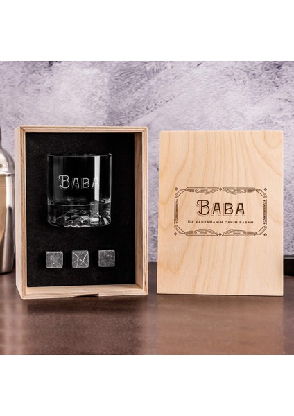 Hediye Özel Ahşap Kutulu Viski Kadeh Seti