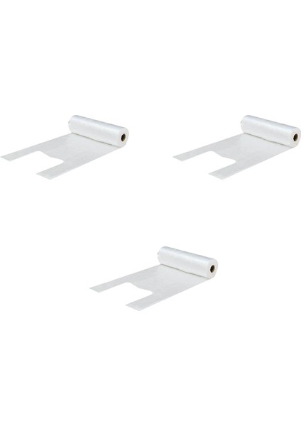 Rulo Şeffaf Market Poşet Torba - Hışır Atlet Poşet -Küçük Boy - 200 Adetlik 3 Rulo