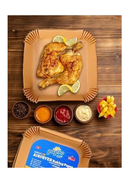 Airfryer Pişirme Kağıdı, Fritöz Yağlı Kağıdı, Yanmaz Kağıt Xxl Uyumlu 50 Adet (Kare) (1, Kare Büyük Boy 20X20) modelleri