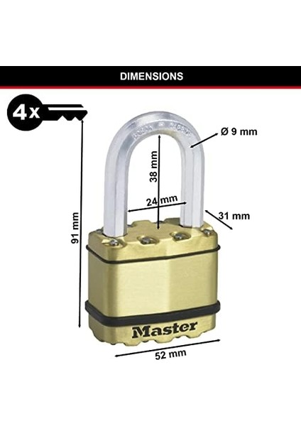 Ağır Hizmet Tipi Asma Kilit [lamine Çelik] [hava Koşullarına Dayanıklı] M5BEURTLF - Depolama Odaları, Garajlar Vb. Için Idealdir. fiyatları