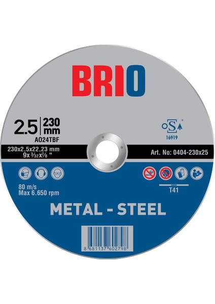 0404-230X25-5 Kesme Tası, 230X25 Cm, 5&apos;li