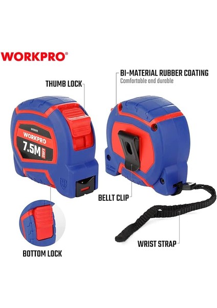 WP261010 7,5MX25MM/25FT. Kaplama Sarı Çelik Şerit Metre modelleri