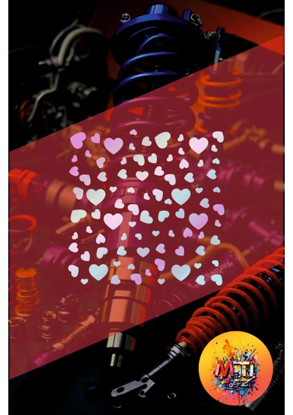 Çok Kalp STICKER25X25CM Folyo Kesim Evrensel Desen Kaplama Araba-Motor-Kask-Laptop Hologram Sticker