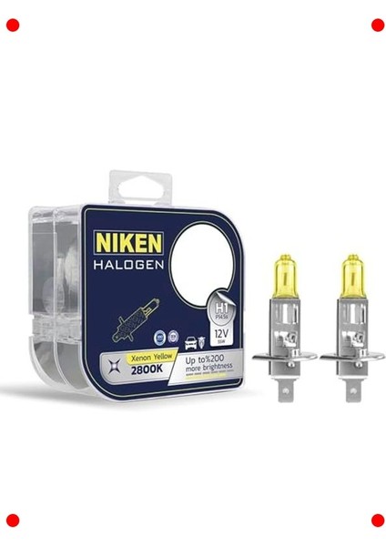 12V H1 55W Sarı Işık Farlar - 2800K Ampul Seti (2 Adet)