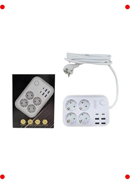 Termal Korumalı Çoklu Priz - 4 Ac + 4 USB + 2 Type-C (2m) fırsatları