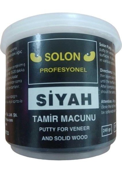 Çok Amaçlı Ahşap Masa Sehpa Çizik Çok Amaçlı Tamir Dolgu Macunu Siyah 240 gr