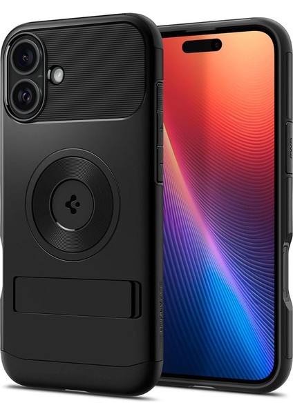 16 Plus ile Uyumlu Ekstra Dayanıklı Magsafe Kılıf Slim Armor Hava Kanalı Teknolojisi Askeri Sınıf Koruma Magfit Kickstand&apos;lı Çift Katman Kapak - ACS08098