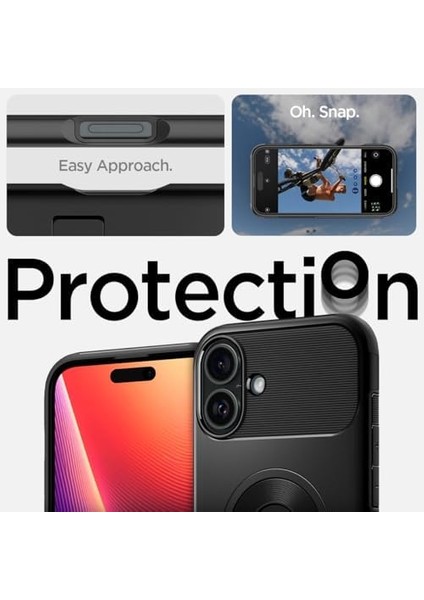 16 Plus ile Uyumlu Ekstra Dayanıklı Magsafe Kılıf Slim Armor Hava Kanalı Teknolojisi Askeri Sınıf Koruma Magfit Kickstand&apos;lı Çift Katman Kapak - ACS08098 fiyatları