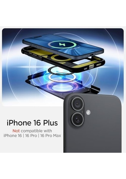 16 Plus ile Uyumlu Ekstra Dayanıklı Magsafe Kılıf Slim Armor Hava Kanalı Teknolojisi Askeri Sınıf Koruma Magfit Kickstand&apos;lı Çift Katman Kapak - ACS08098 modelleri