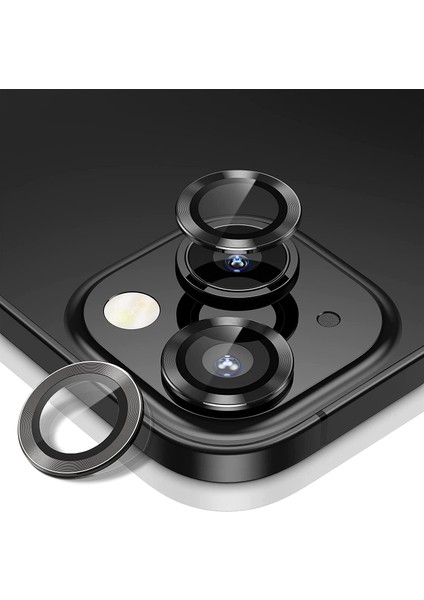 Iphone Alüminyum Alaşım Çerçeveli Tempered Glass Kamera Lens Koruyucu (Iphone 13,)