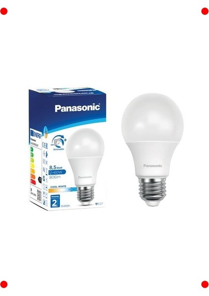 E27 Duy Dim Edilebilir 8.5W Beyaz LED Ampul