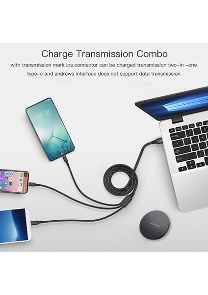 Hızlı Şarj 20W 3 In 1 Hızlı Şarj Kablosu 120 cm 3 A Type-C USB Micro Çoklu Kablosu fiyatları