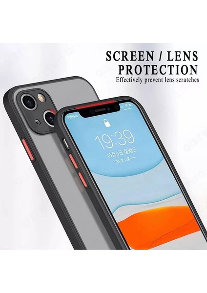 Ggm Aksesuar 13 ile Uyumlu Arka Kısmı Mat Şeffaf Yapıya Sahip Kenarları Silikon Tpu Malzemeden Üretilmiş Renkli Tuşlara Sahip Kamera Korumalı Transparan Kılıf (Siyah) modelleri