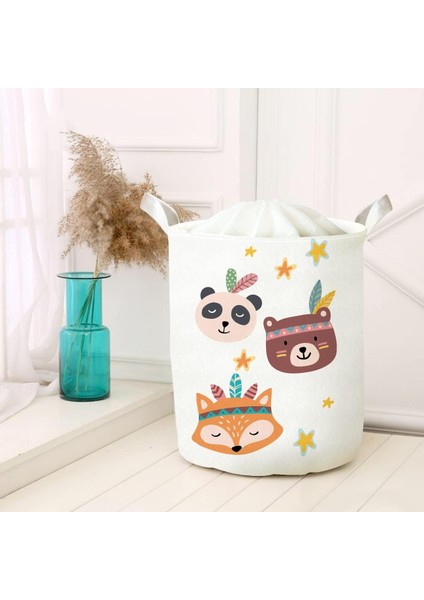 Amaçlı Oyuncak Saklama Kutusu Kirli Çamaşır Piknik Sepeti Katlanır Düzenleyici Keçe Model 00344