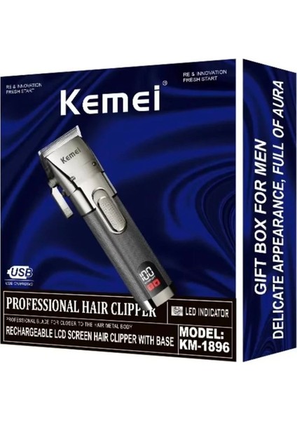 KM-1896 Profesyonel LCD Ekranlı Tıraş Makinesi
