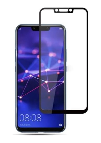Mate 20 Lite Full Glue Tempered Full Cam Ekran Koruyucu Siyah