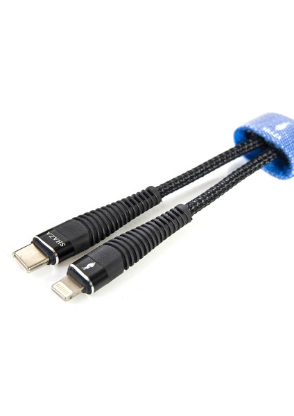 Lightning To Type-C Pd 5A 100W Örgülü Hızlı Şarj ve Data Kablosu 3 Metre