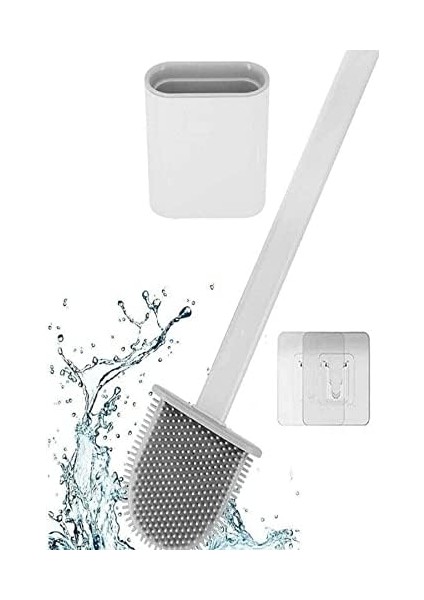 Silikon Tuvalet Fırçası Bükülebilir Silikon Wc Klozet Fırçası (Beyaz) modelleri