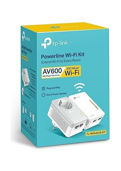 TL-WPA4226KIT, AV600 300 Mbps Kablosuz 2 Lan Portlu 300 Metre Mesafeli Priz Girişli Powerline modelleri