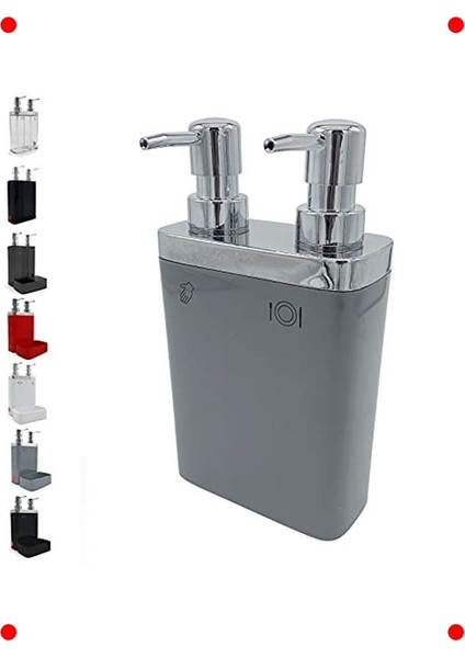 2'li Sıvı Sabunluk Seti, Modern Gri Tasarım
