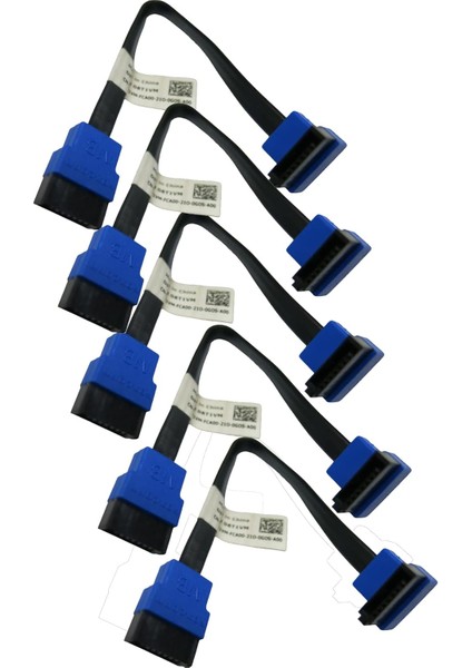 5 Adet, Sata Iıı Kablo 15 Cm, 6 Gbps, 1 Düz ve 1 90° Açılı, Orjinal