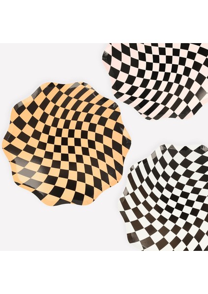 - Halloween Checker Dinner Plates - Bayramı Damalı Tabaklar (8&apos;li)
