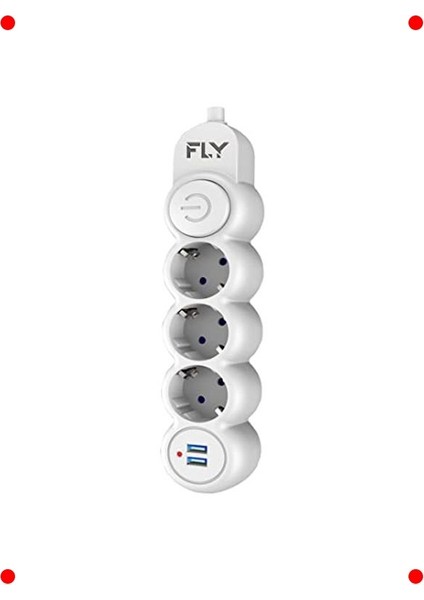 3'lü Akım Korumalı USB Uzatma Priz – 2 Metre