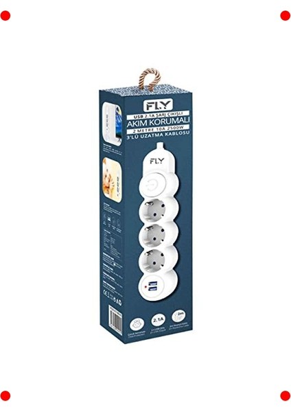 3'lü Akım Korumalı USB Uzatma Priz – 2 Metre fiyatları