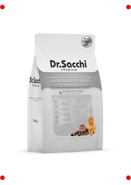 Kısır Kedi Maması: Somonlu & Ton Balıklı 1 kg