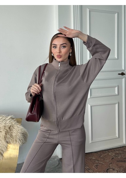 Kadın Oysho Kumaş Alt-Üst Takım Taupe-Bej