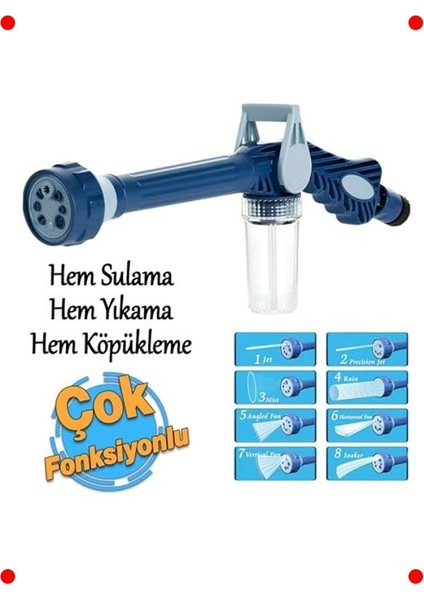 8 Fonksiyonlu Deterjan Hazneli Köpürtme Tabancası indirimleri