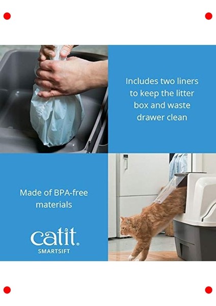 Otomatik Kedi Tuvalet Kabı - Gri/beyaz indirimleri