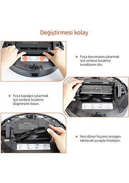 D5S Pro Aksesuar Kiti, 11 Parça (4 Yan Fırça + 4 Filtre + 2 Mikrofiber Paspas Bezi + 1 Rulo Fırça) fiyatları