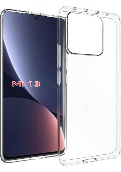 Kzy Iletişim Mi 13 ile Uyumlu Kapak 1mm Süper Silikon Şeffaf Kılıf